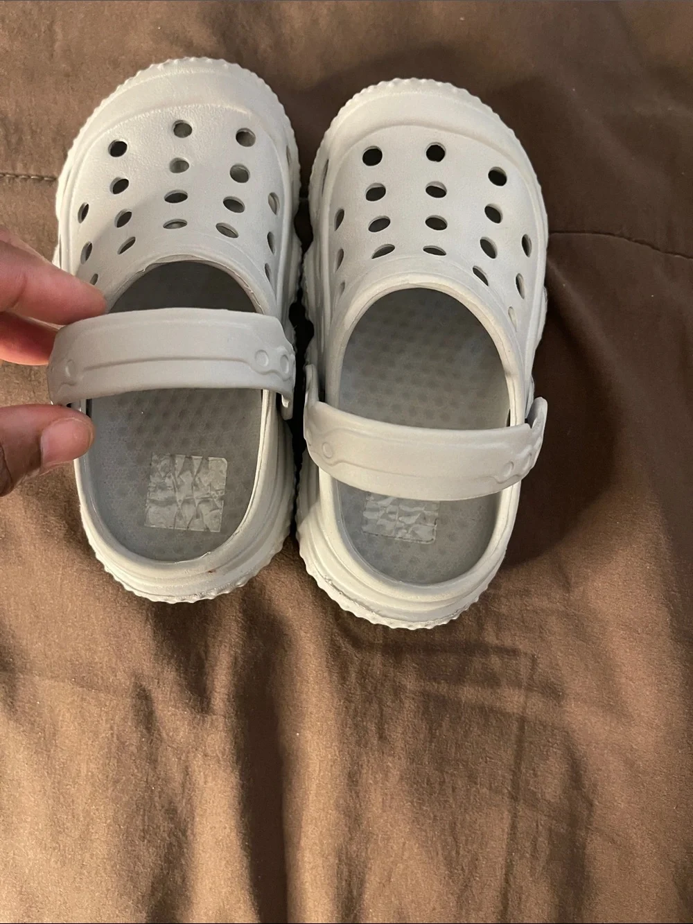 Kids Toddler Grey Waterproof Slip-On Clog Water Shoes with Vent Holes